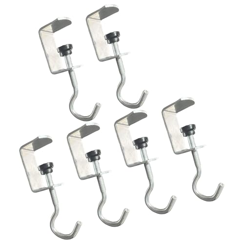 4/6 Stück silberfarbene Tischhaken mit mehreren Dächern, multifunktionaler Tisch-Handtaschen-Aufhänger, Schreibtisch-Organizer, verstellbarer Handtaschenhaken von NUEAYMS