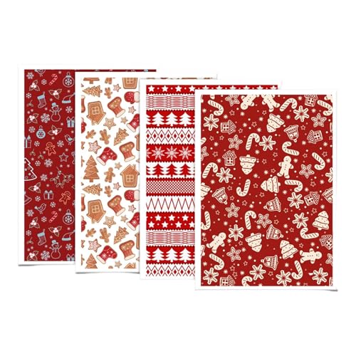 4 Bögen Weihnachts-Ton-Transferpapier, wasserlöslich, für Ohrringe, Schmuck und kalte Aufkleber, 95 x 138 mm, für Bastelarbeiten von NUEAYMS