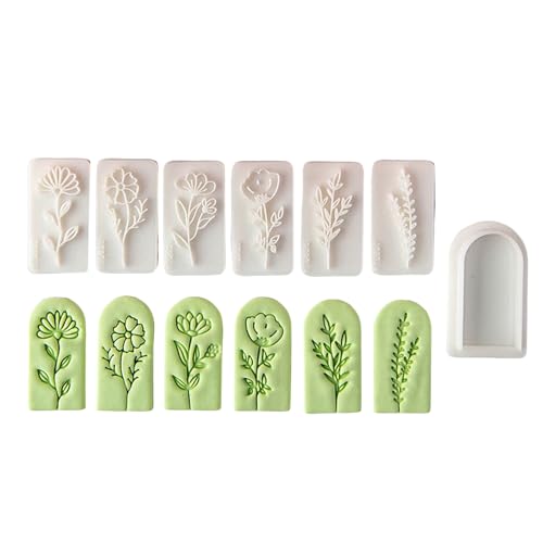 7 Stück Bastelwerkzeug für die Herstellung von weichen Tonblumen, handgefertigten Ohrringen, Blumenform DIY Zubehör von NUEAYMS