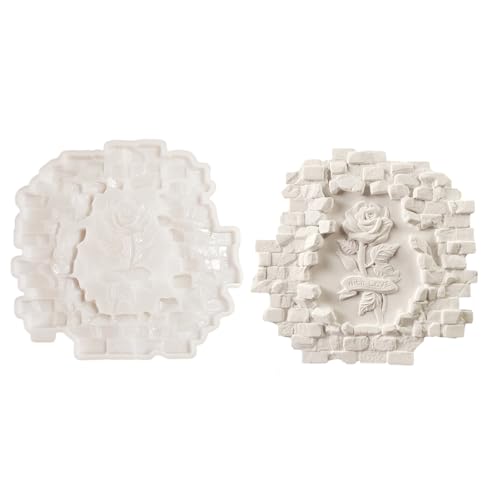 Backsteinmauer Silikonform, Rosen, Wanddekoration, Handgemachte Wanddekoration, Antihaft-Geschenk, für Epoxidharz von NUEAYMS