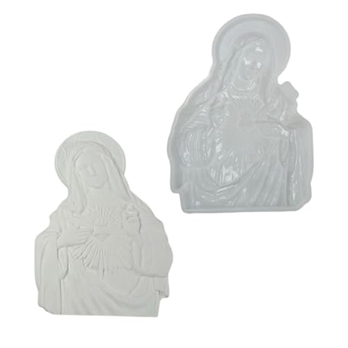 Detaillierte Silikonform mit Heiligem Herz und Mutter, katholische Heimdekoration für religiöse Kunst und katholische Heimdekoration, Silikonform von NUEAYMS