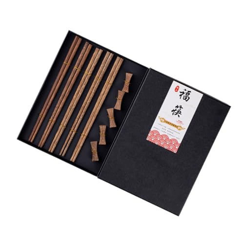 Essstäbchen und Ständer Set aus natürlichem Holz, rutschfest und langlebig, modernes Küchenutensilien, Essstäbchen und Ständer aus Naturholz von NUEAYMS