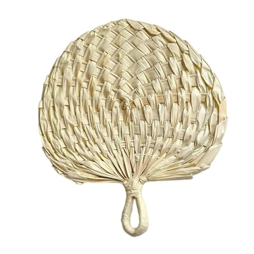 Geflochtener Palmenblätter-Ventilator, natürlich, groß, Handkühlwerkzeug mit Griff, für Zuhause, Wanddekoration, Outdoor, Hochzeit, Geschenk, Dekoration von NUEAYMS
