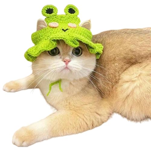 Hund Katze Hund Deko Hut Geburtstag Kostüm Häkeln Blume Weihnachten Kostüm Zubehör für Katzen von NUEAYMS