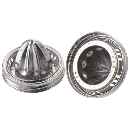 Manuelle Zitruspresse aus Edelstahl kompatibel mit Mason Jar Einmachgläsern, spülmaschinenfest, Jersey-Deckel von NUEAYMS