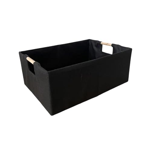 Mehrzweck-Leinen-Organizer-Box, stabile Kartonkonstruktion, komfortables Holzgriff-Design, stabiler Stoff, Schreibtisch-Organizer-Korb von NUEAYMS