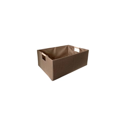 Mehrzweck-Leinen-Organizer-Box, stabile Kartonkonstruktion, komfortables Holzgriff-Design, stabiler Stoff, Schreibtisch-Organizer-Korb von NUEAYMS