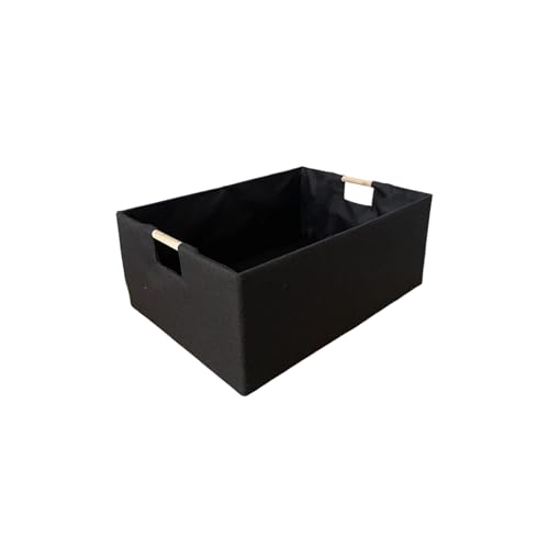 Multifunktionale Aufbewahrungsbox aus Leinen, robuste Kartonkonstruktion, bequemer Holzgriff, Schreibtisch-Aufbewahrungskorb aus robustem Stoff von NUEAYMS