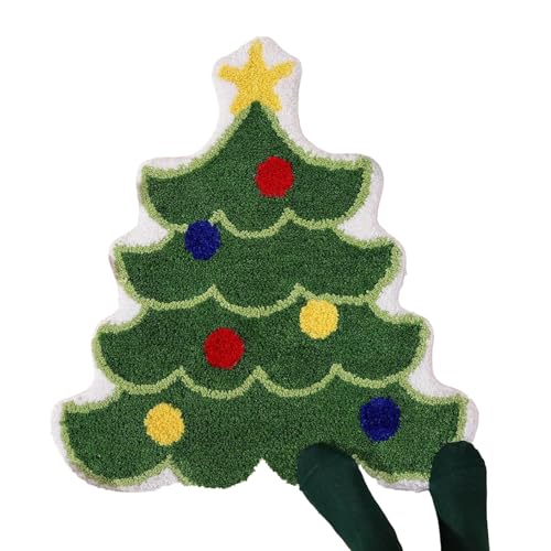 NUEAYMS Dekorative und funktionale Weihnachtsbaum-Badematte mit hoher Wasseraufnahmefähigkeit und rutschfester Unterseite, saugfähiger Badezimmerteppich NUEAYMS Dekorative und funktionale Weihnachtsbaum-Badematte mit hoher Wasseraufnahmefähigkeit und rutschfester Unterseite, saugfähiger Badezimmerteppich von NUEAYMS
