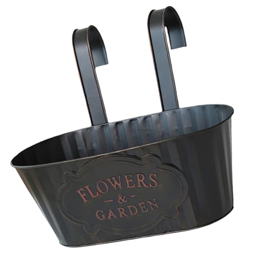 NUEAYMS Metall-Blumentöpfe zum Aufhängen, Geländer, Blumentöpfe, Halter für den Außenbereich, Pflanzen, Balkon, Fenster, Deck, Garten, Veranda, Heimdekoration, platzsparender Gartentopf von NUEAYMS