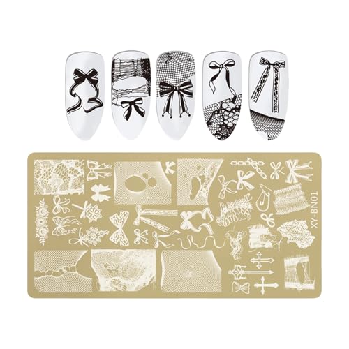 Nagelschablonen Schmetterling Blume Nagelschablonen Nagelschablone Nagelkunst Zubehör Edelstahl Nagelkunst Schablonen DIY DIY Home Decoration Nailart Rechteck Stamping Plate von NUEAYMS