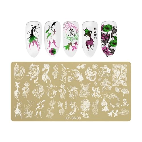 Nagelschablonen Schmetterling Blume Nagelschablonen Nagelschablone Nagelkunst Zubehör Edelstahl Nagelkunst Schablonen DIY DIY Home Decoration Nailart Rechteck Stamping Plate von NUEAYMS