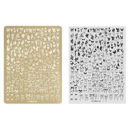 Nail Stamp Plate Art Template Decoration Spitze Blume Flach Stamping Nail Stamp von NUEAYMS