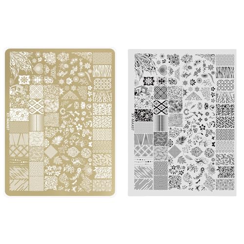 Nail Stamp Plate Art Template Decoration Spitze Blume Flach Stamping Nail Stamp von NUEAYMS
