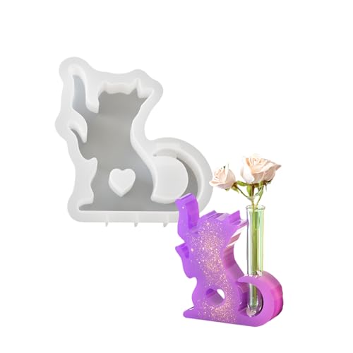 Silikon Harz Form Katze Form für Hydrokultur Vase für kleine Handwerkspflanzen DIY Epoxidharz Form Handgemachte Silikonvase für Katzen von NUEAYMS