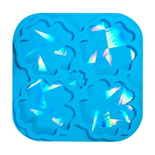 Silikon-Untersetzer, reflektierender Regenbogen-Untersetzer, leicht zu entformen, holografisch, für Heimdekoration, Schmuck, Regenbogeneffekt-Werkzeuge von NUEAYMS