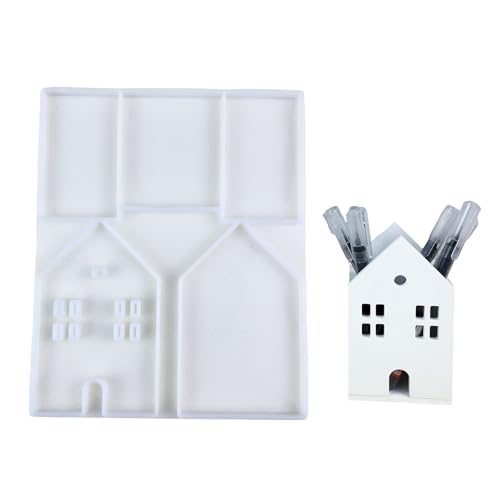 Silikonform für Zuhause, Miniatur-Hausform, Stifthalter, Gips, Ornament, Schmuckzubehör, Silikonform von NUEAYMS