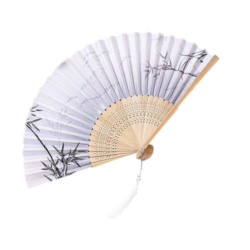 Traditioneller chinesischer dekorativer Faltfächer mit Bambusrahmen, Seidenschirm, effektiver Sonnenschutz, kulturelles Geschenk, atmungsaktiv, seidige Außenkühlung von NUEAYMS