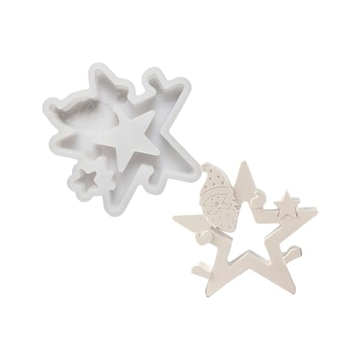 Weihnachtsmann Stern Silikonform Heimdekoration Weihnachtszubehör Weiches Silikon Weihnachtsmann Schmuck Supplies von NUEAYMS
