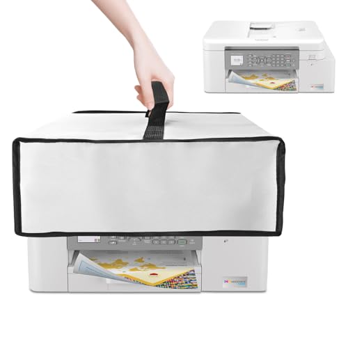NUENSS-ROR Drucker-Staubschutz für Brother MFC-J4335DW Tintentankdrucker, robuster 600D-Nylon-Druckerschutz, wasserdicht, antistatisch, staubdicht, Druckerabdeckung (47 x 40 x 17 cm) (Silber) von NUENSS-ROR