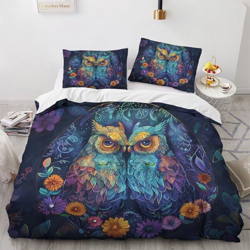 NUEYSP Bettwäsche 135x200 Eule Bettwäsche-Sets 3D-Motiv, Mikrofaser, 1 Bettbezug 135x200 + 1 Kissen 80x80 mit Verdecktem ReißVerschluss für Mädchen Jungen. NUEYSP Bettwäsche 135x200 Eule Bettwäsche-Sets 3D-Motiv, Mikrofaser, 1 Bettbezug 135x200 + 1 Kissen 80x80 mit Verdecktem ReißVerschluss für Mädchen Jungen. von NUEYSP