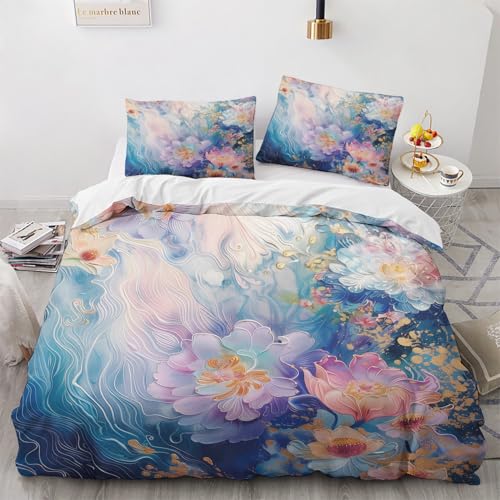NUEYSP Bettwäsche 135x200 Farbige Blume Bettwäsche-Sets 3D-Motiv, Mikrofaser, 1 Bettbezug 135x200 + 1 Kissen 80x80 mit Verdecktem ReißVerschluss für Mädchen Jungen. NUEYSP Bettwäsche 135x200 Farbige Blume Bettwäsche-Sets 3D-Motiv, Mikrofaser, 1 Bettbezug 135x200 + 1 Kissen 80x80 mit Verdecktem ReißVerschluss für Mädchen Jungen. von NUEYSP