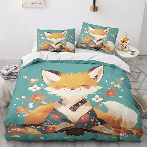 NUEYSP Bettwäsche 135x200 Fuchs Bettwäsche-Sets 3D-Motiv, Mikrofaser, 1 Bettbezug 135x200 + 1 Kissen 80x80 mit Verdecktem ReißVerschluss für Mädchen Jungen. NUEYSP Bettwäsche 135x200 Fuchs Bettwäsche-Sets 3D-Motiv, Mikrofaser, 1 Bettbezug 135x200 + 1 Kissen 80x80 mit Verdecktem ReißVerschluss für Mädchen Jungen. von NUEYSP
