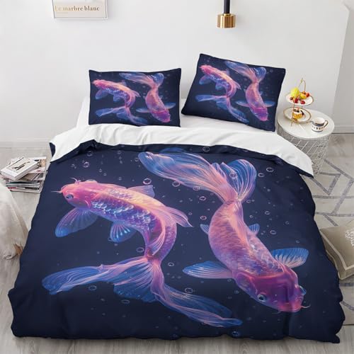 NUEYSP Bettwäsche 135x200 Goldfisch Bettwäsche-Sets 3D-Motiv, Mikrofaser, 1 Bettbezug 135x200 + 1 Kissen 80x80 mit Verdecktem ReißVerschluss für Mädchen Jungen. NUEYSP Bettwäsche 135x200 Goldfisch Bettwäsche-Sets 3D-Motiv, Mikrofaser, 1 Bettbezug 135x200 + 1 Kissen 80x80 mit Verdecktem ReißVerschluss für Mädchen Jungen. von NUEYSP