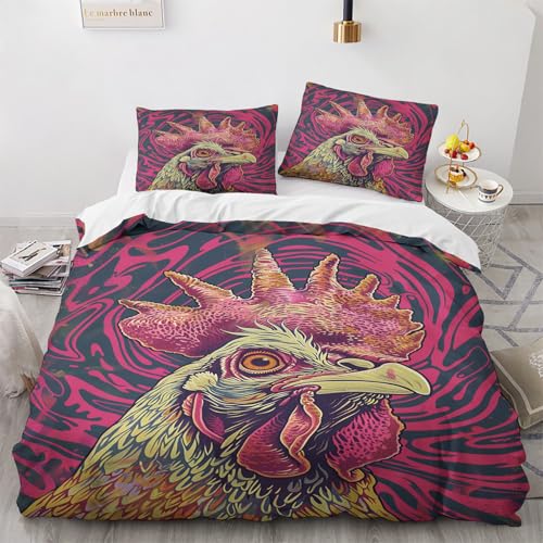 NUEYSP Bettwäsche 135x200 Hahn Bettwäsche-Sets 3D-Motiv, Mikrofaser, 1 Bettbezug 135x200 + 1 Kissen 80x80 mit Verdecktem ReißVerschluss für Mädchen Jungen. NUEYSP Bettwäsche 135x200 Hahn Bettwäsche-Sets 3D-Motiv, Mikrofaser, 1 Bettbezug 135x200 + 1 Kissen 80x80 mit Verdecktem ReißVerschluss für Mädchen Jungen. von NUEYSP