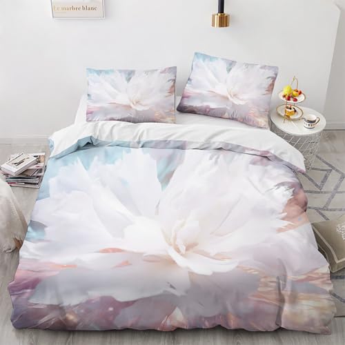 NUEYSP Bettwäsche 135x200 WeißE Blumen Bettwäsche-Sets 3D-Motiv, Mikrofaser, 1 Bettbezug 135x200 + 1 Kissen 80x80 mit Verdecktem ReißVerschluss für Mädchen Jungen. NUEYSP Bettwäsche 135x200 WeißE Blumen Bettwäsche-Sets 3D-Motiv, Mikrofaser, 1 Bettbezug 135x200 + 1 Kissen 80x80 mit Verdecktem ReißVerschluss für Mädchen Jungen. von NUEYSP