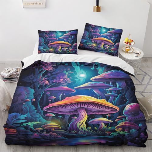NUEYSP Bettwäsche 155x220 Farbiger Pilz Bettwäsche-Sets 3D-Motiv, Mikrofaser, 1 Bettbezug 155x220 + 1 Kissen 80x80 mit Verdecktem ReißVerschluss für Mädchen Jungen. NUEYSP Bettwäsche 155x220 Farbiger Pilz Bettwäsche-Sets 3D-Motiv, Mikrofaser, 1 Bettbezug 155x220 + 1 Kissen 80x80 mit Verdecktem ReißVerschluss für Mädchen Jungen. von NUEYSP