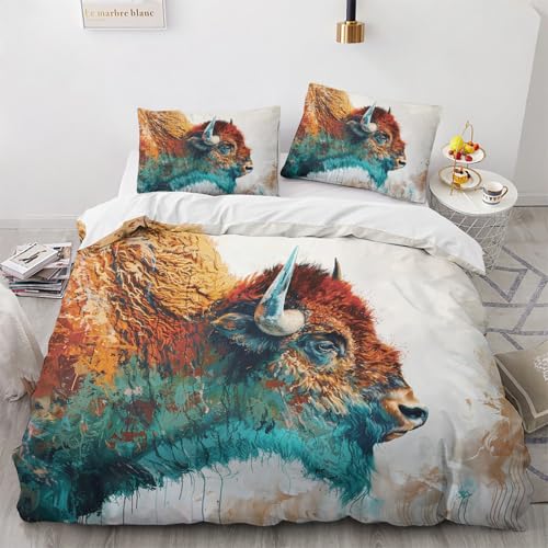 NUEYSP Bettwäsche 155x220 Hochlandrind Bettwäsche-Sets 3D-Motiv, Mikrofaser, 1 Bettbezug 155x220 + 1 Kissen 80x80 mit Verdecktem ReißVerschluss für Mädchen Jungen. NUEYSP Bettwäsche 155x220 Hochlandrind Bettwäsche-Sets 3D-Motiv, Mikrofaser, 1 Bettbezug 155x220 + 1 Kissen 80x80 mit Verdecktem ReißVerschluss für Mädchen Jungen. von NUEYSP