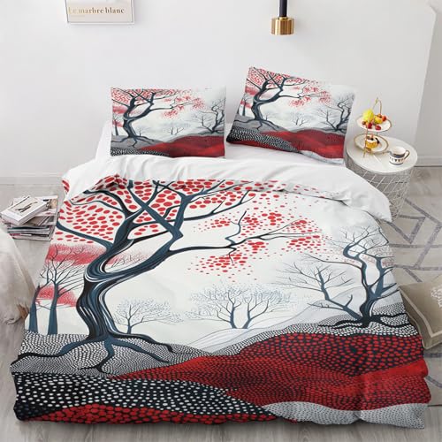 NUEYSP Bettwäsche 155x220 Wald Bettwäsche-Sets 3D-Motiv, Mikrofaser, 1 Bettbezug 155x220 + 1 Kissen 80x80 mit Verdecktem ReißVerschluss für Mädchen Jungen. von NUEYSP