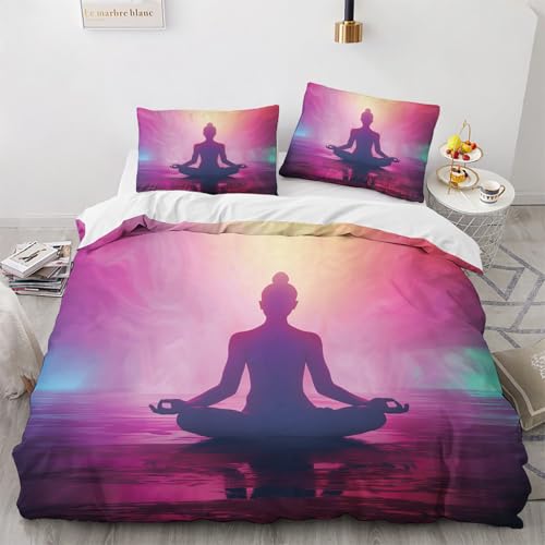 NUEYSP Bettwäsche 155x220 Yoga Bettwäsche-Sets 3D-Motiv, Mikrofaser, 1 Bettbezug 155x220 + 1 Kissen 80x80 mit Verdecktem ReißVerschluss für Mädchen Jungen. NUEYSP Bettwäsche 155x220 Yoga Bettwäsche-Sets 3D-Motiv, Mikrofaser, 1 Bettbezug 155x220 + 1 Kissen 80x80 mit Verdecktem ReißVerschluss für Mädchen Jungen. von NUEYSP