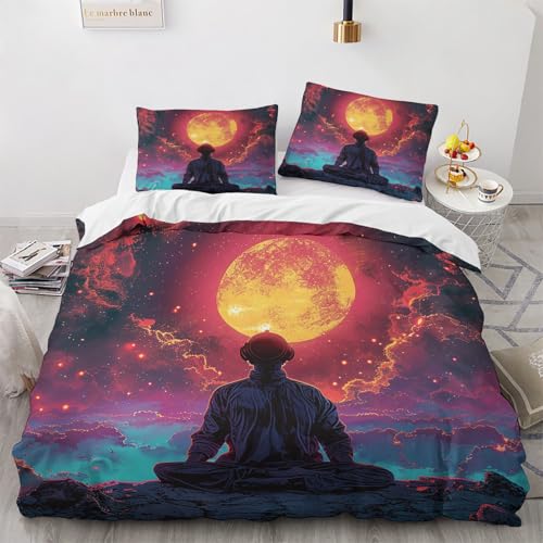NUEYSP Bettwäsche 155x220 Yoga Bettwäsche-Sets 3D-Motiv, Mikrofaser, 1 Bettbezug 155x220 + 1 Kissen 80x80 mit Verdecktem ReißVerschluss für Mädchen Jungen. NUEYSP Bettwäsche 155x220 Yoga Bettwäsche-Sets 3D-Motiv, Mikrofaser, 1 Bettbezug 155x220 + 1 Kissen 80x80 mit Verdecktem ReißVerschluss für Mädchen Jungen. von NUEYSP