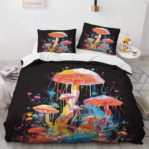 NUEYSP Bettwäsche 200x200 Farbiger Pilz Bettwäsche-Sets 3D-Motiv, Mikrofaser, 1 Bettbezug 200x200 + 2 Kissen 80x80 mit Verdecktem ReißVerschluss für Mädchen Jungen. NUEYSP Bettwäsche 200x200 Farbiger Pilz Bettwäsche-Sets 3D-Motiv, Mikrofaser, 1 Bettbezug 200x200 + 2 Kissen 80x80 mit Verdecktem ReißVerschluss für Mädchen Jungen. von NUEYSP
