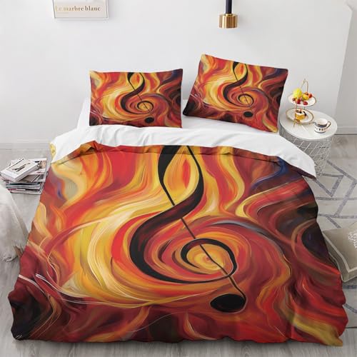 NUEYSP Bettwäsche 200x200 Musik Bettwäsche-Sets 3D-Motiv, Mikrofaser, 1 Bettbezug 200x200 + 2 Kissen 80x80 mit Verdecktem ReißVerschluss für Mädchen Jungen. NUEYSP Bettwäsche 200x200 Musik Bettwäsche-Sets 3D-Motiv, Mikrofaser, 1 Bettbezug 200x200 + 2 Kissen 80x80 mit Verdecktem ReißVerschluss für Mädchen Jungen. von NUEYSP