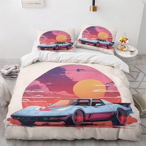 NUEYSP Bettwäsche 200x220 Auto Bettwäsche-Sets 3D-Motiv, Mikrofaser, 1 Bettbezug 200x220 + 2 Kissen 80x80 mit Verdecktem ReißVerschluss für Mädchen Jungen. NUEYSP Bettwäsche 200x220 Auto Bettwäsche-Sets 3D-Motiv, Mikrofaser, 1 Bettbezug 200x220 + 2 Kissen 80x80 mit Verdecktem ReißVerschluss für Mädchen Jungen. von NUEYSP