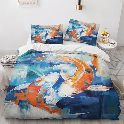 NUEYSP Bettwäsche 200x220 Goldfisch Bettwäsche-Sets 3D-Motiv, Mikrofaser, 1 Bettbezug 200x220 + 2 Kissen 80x80 mit Verdecktem ReißVerschluss für Mädchen Jungen. NUEYSP Bettwäsche 200x220 Goldfisch Bettwäsche-Sets 3D-Motiv, Mikrofaser, 1 Bettbezug 200x220 + 2 Kissen 80x80 mit Verdecktem ReißVerschluss für Mädchen Jungen. von NUEYSP