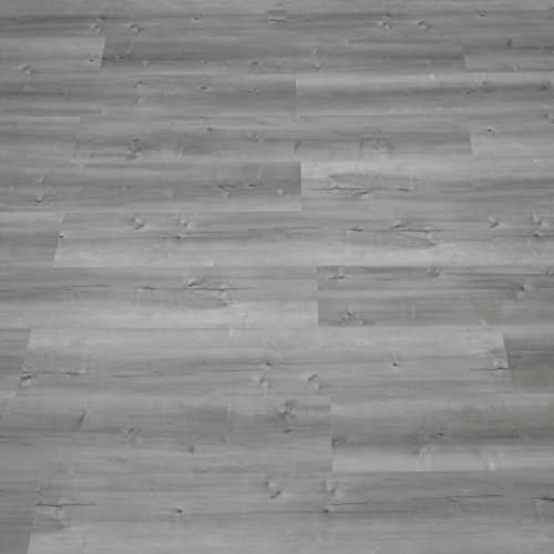 Vinylboden Selbstklebend PVC Bodenbelag Selbstklebend Fliesen Vinyl Holzoptik Bodenaufkleber Wasserdicht Verschleißfest für Küche Wohnzimmer Badezimmer Grau Holz 15X90cm 10pcs von NUFLR