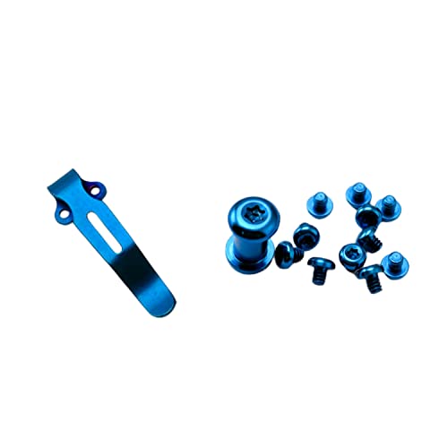 1x Blue Deep Carry Pocket Clips Edelstahl Aufsätze + Titanschrauben Pivot Set für Benchmade 535 Messer Machen Sie Ihr Messer rundum blau von NUHUi