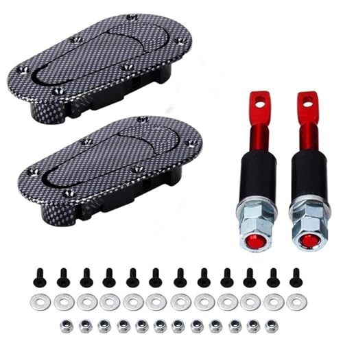 Ein Set von Universal Plus Flush Hood Latch and Pin Kit Hood Pin Plus Flush Mount Latch Kit Lock Black Carbon Fiber Gift Refit New Car von NUHUi