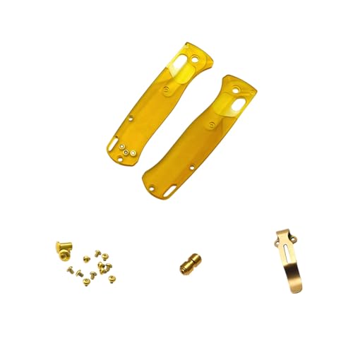 NUHUi Messergriff Ultem Frag Scales Cover Sleeve + Titan Gold Schrauben Set + Clip + Daumenbolzen Set für Benchmade Bugout 535 Aufsätze Zubehör NUHUi Messergriff Ultem Frag Scales Cover Sleeve + Titan Gold Schrauben Set + Clip + Daumenbolzen Set für Benchmade Bugout 535 Aufsätze Zubehör von NUHUi