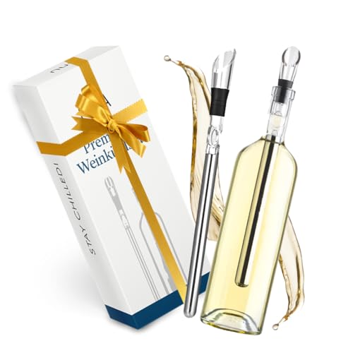 NUIA® Premium Weinkühlstab Geschenkset - Elegantes Geschenk für Weinliebhaber - Passend für jede Flaschengröße - 2x Weinkühlstäbe mit Ausgießer und Verschluss - Weinkühler Stab mit effektiver Kühlung NUIA® Premium Weinkühlstab Geschenkset - Elegantes Geschenk für Weinliebhaber - Passend für jede Flaschengröße - 2x Weinkühlstäbe mit Ausgießer und Verschluss - Weinkühler Stab mit effektiver Kühlung von nuia