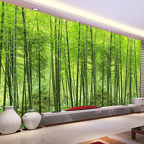 Benutzerdefinierte Fototapete Bambuswald Kunst Wandmalerei Wohnzimmer TV Hintergrundbild Wohnkultur Tapete,350x245cm von NUISX