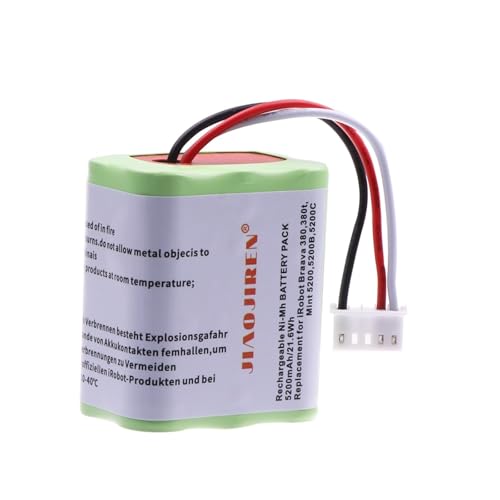7,2 V NI-MH 5200 MAh Akku, Kompatibel For Braava, 380T 380 390T, Kompatibel For Mint, 5200 5200B Staubsauger, Verbesserter 3000 MAh NI-MH Akku(1PCS) von NUIXQKMRR