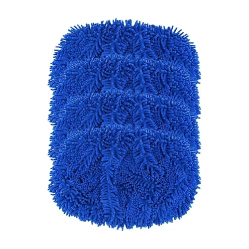 Flachwischtuch Mit Gummiband, Waschbar, Wiederverwendbar, Mikrofaser-Wischpads, Trocken Und Nass, Nachfüllpackung For Die Reinigung Mit Kehrmaschinen Und Rotationsmopps(4 PCS BLUE) von NUIXQKMRR