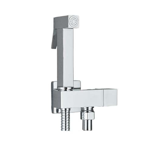 Kompatibel Mit Uythner, Badezimmer-Bidet-Wasserhahn, Messing, Unterlegscheibe, Mischbatterie, Einzelnes Kaltwasser, Duschbrause, Wasserhahn, Toilettengriff, Jet(Chrome Polish A) von NUIXQKMRR