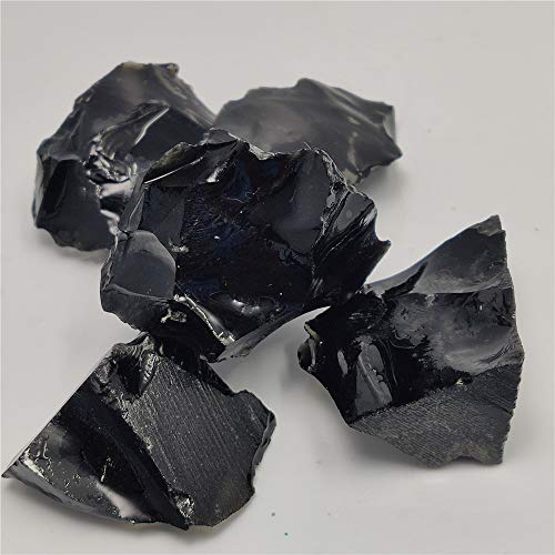 NUJA 1Pack Natürliche Rohe Schwarze Obsidian Quarz Steine ​​Raue Rockkristalle Metaphysikalische Reiki Heilgröße Energie Heilstein (Farbe : 90 100g, Größe : 3 5cm) von NUJA
