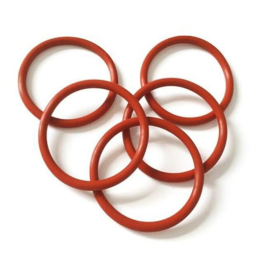 NUJIA Lebensmittelqualität Silikon O-Ring OD 8-80mm rote Ringwaschungsdichtungsdicke 2.4/3 / 3,5/4/5 mm wasserdicht und hitzebeständig (Größe : 44x37x3.5mm(10pcs)) von NUJIA